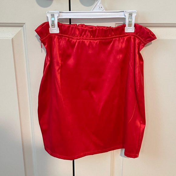 Red Ruffle Mini Skirt - Picture 6 of 10